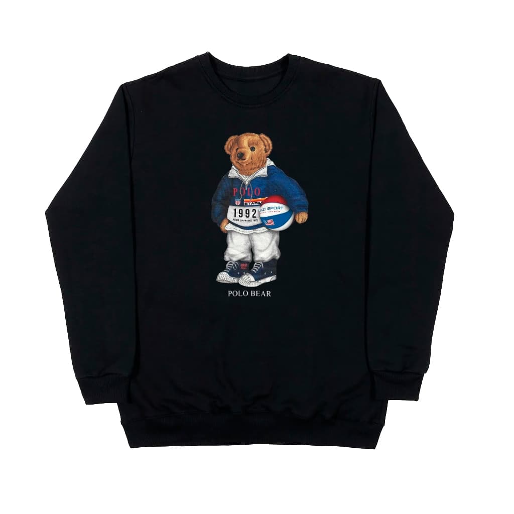 Moletom Masculino Polo Bear Urso 100% Algodão Premium Macio Flanelado Blusa de Frio