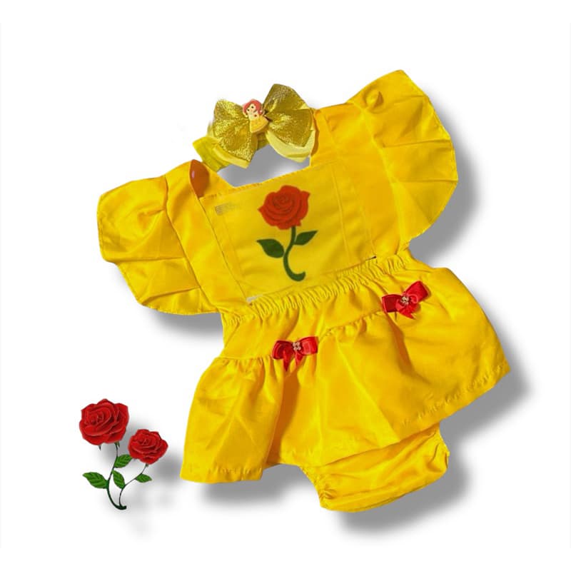 Romper Bela Vestido Bela Mesversario melhores temas menina + laço