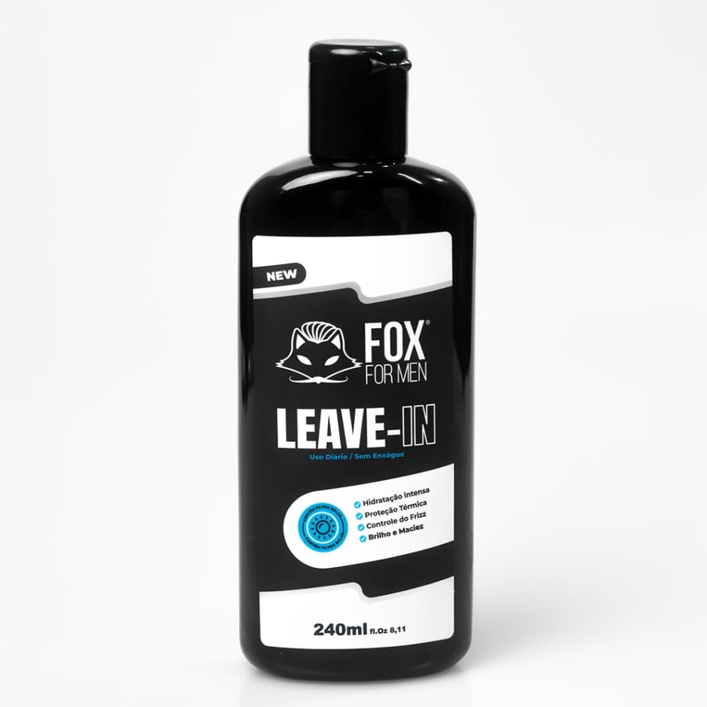 Leave In Cabelo Masculino Fox For Men 240ml - Controle do Frizz Brilho e Maciez