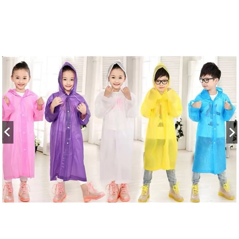 Kit 3 peças/Capa de Chuva Com Capuz Infantil Unissex