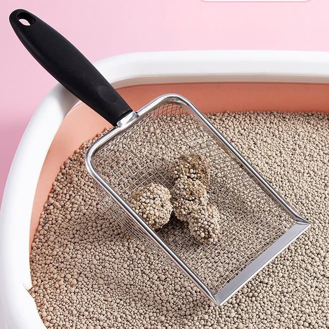 Pá Higiênica para gatos De Aço Inoxidável Para Areia Rede Gatos Répteis Lagarto Areia Colher