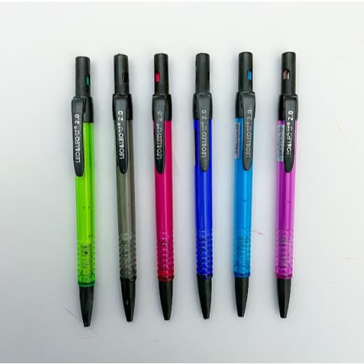 Lapiseira 2.0mm com Apontador Cores Vibrantes e Função 2 em 1 - Leo&Leo