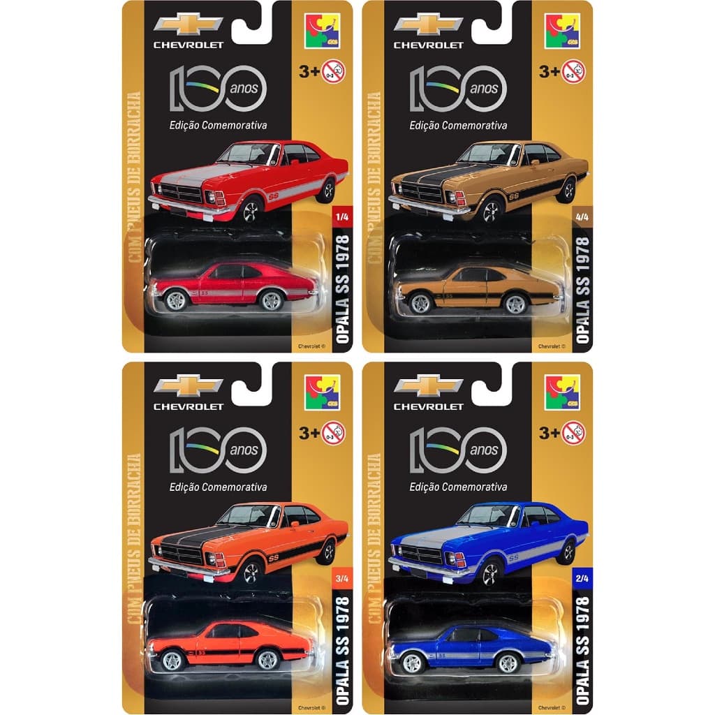Miniatura Chevrolet Opala 100 Anos Cks 1:64 Pneus De Borracha