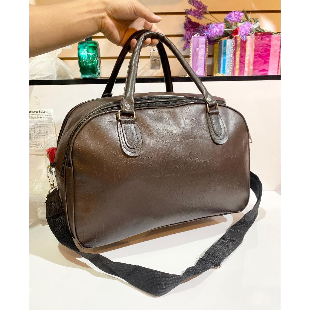 Mala Bolsa De Mão Extra Grande De Viagem Couro Ecológico #15080