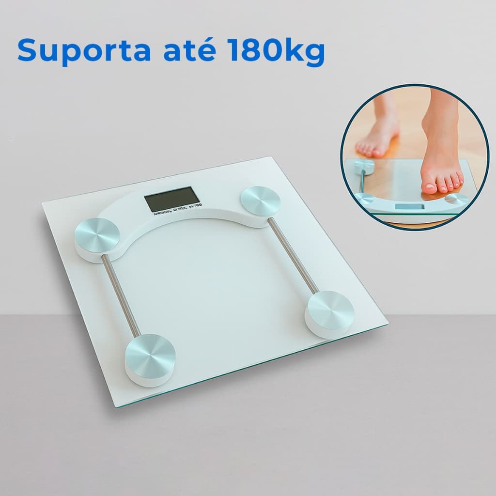 Balança Digital Corporal Vidro Temperado Quadrada Alta Precisão