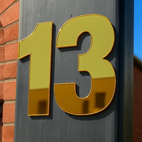 Número Residencial Decorativo Acrílico Preto Prata Dourado Branco Fachada Interna e Externa Casa