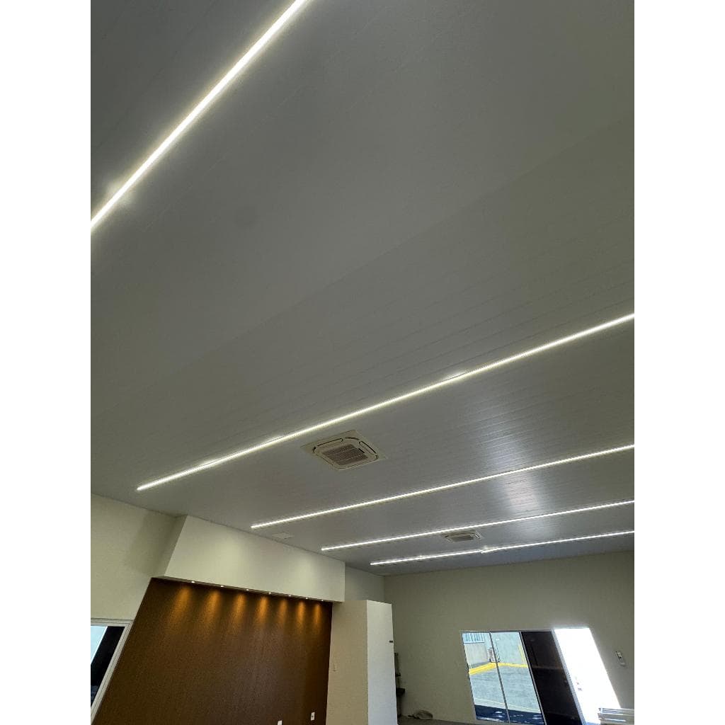 Forro Pvc Liso Junta Seca Branco 20cm larguraX8mm espessura - Réguas com 120cm cada