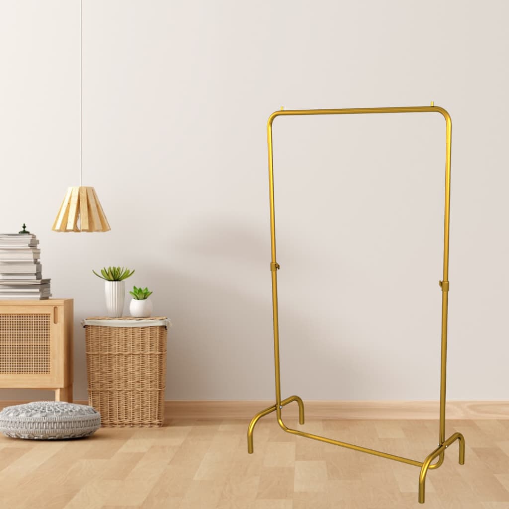 Arara de Roupas Reforçada Altura Regulável Dourada 1,00m