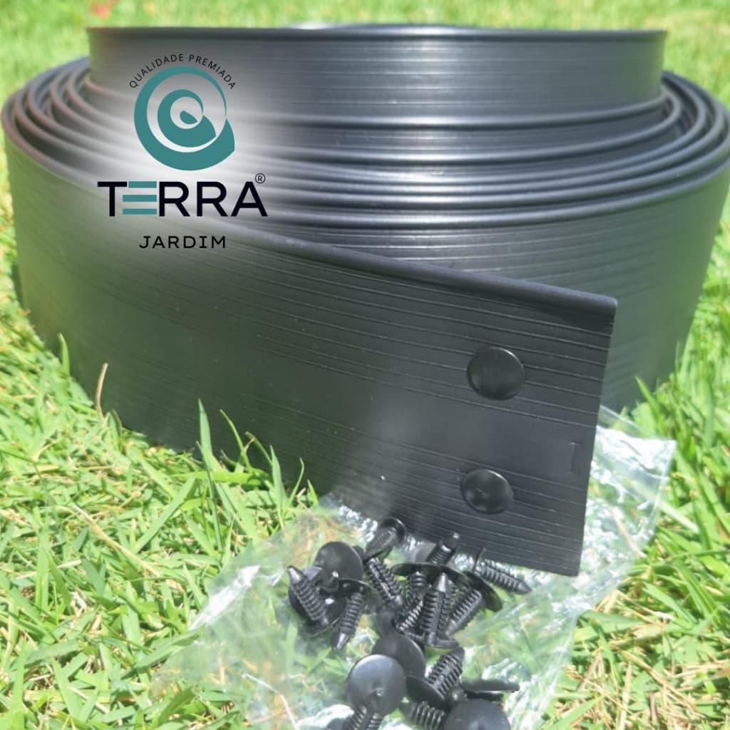 Fechamento De Portao Fita Pvc Divisor De Grama PRETO 25 ou 50M x 10cm altura