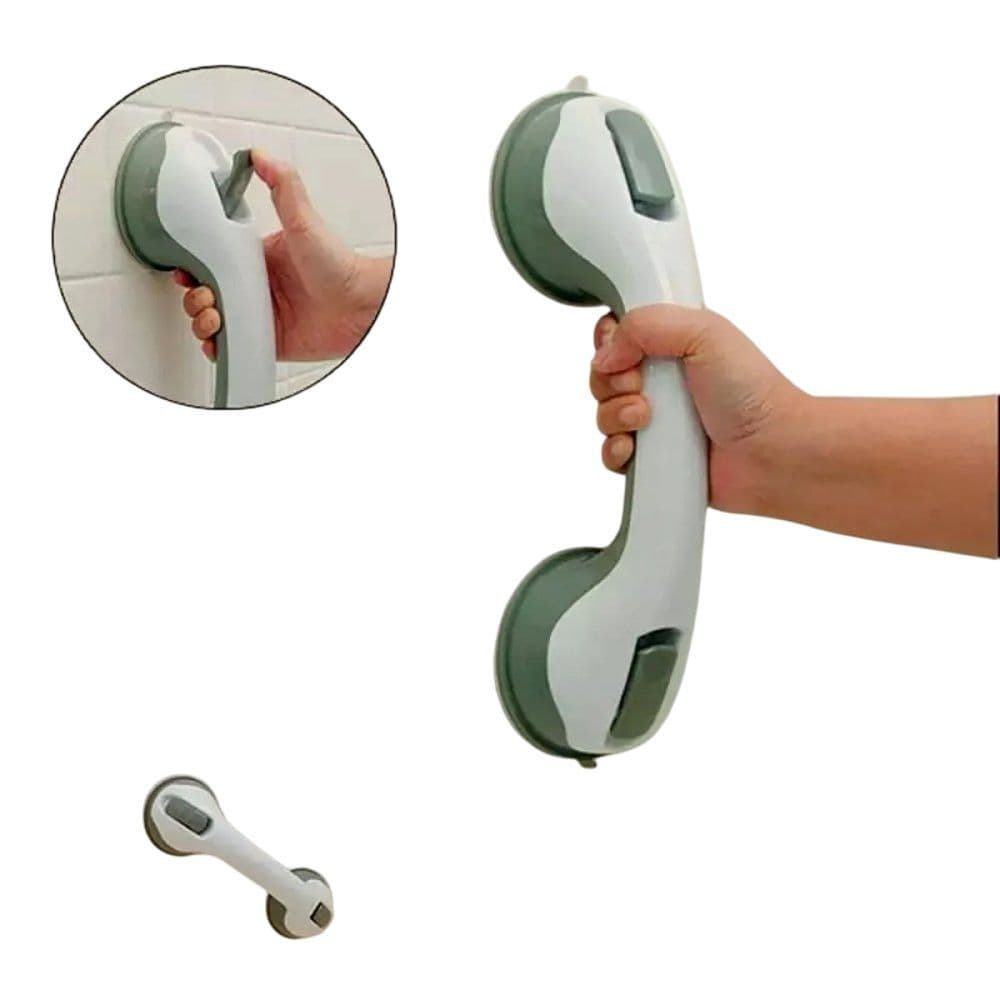 Barra de Apoio para Banheiro com Ventosa 30cm Antiderrapante Sem Furo Segurança para Idosos e Mobilidade Reduzida