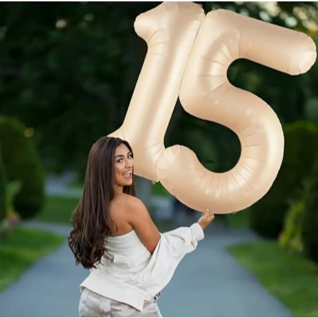 Kit 2 Balões Números Grandes Bege Vintage 80cms Escolha Seus Números Aniversário  Festas em Geral