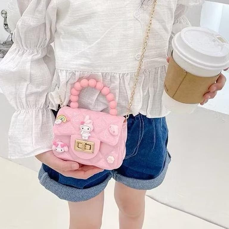 ASAYONG BOLSA TOTE PEROLAS COM PINGENTES ADULTO E INFANTIL MINI C-125906