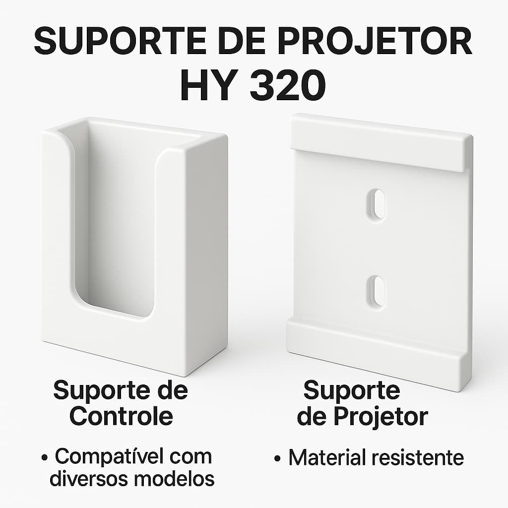 Suporte de Parede e Controle para Projetor HY320 | Ajustável, Resistente e Fácil Instalação