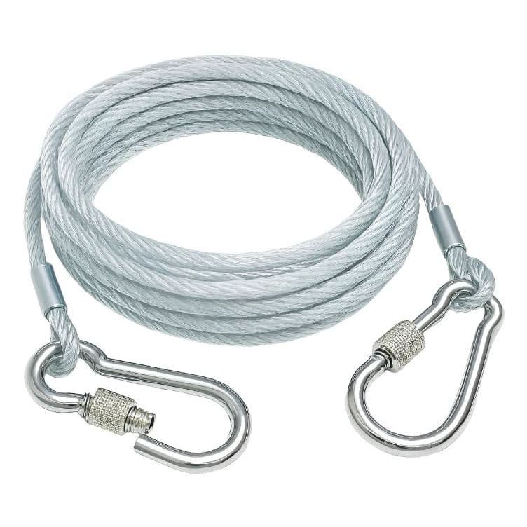 Cabo De Aço Para Amarração E Guia Passeio Para Cães 5 Metros Reforçado Cor Cristal