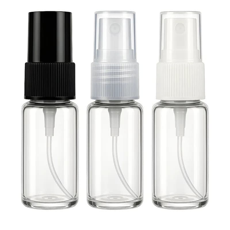 Kit 20 Frascos de vidro 5ml Cilíndrico válvula spray para amostra de perfumes
