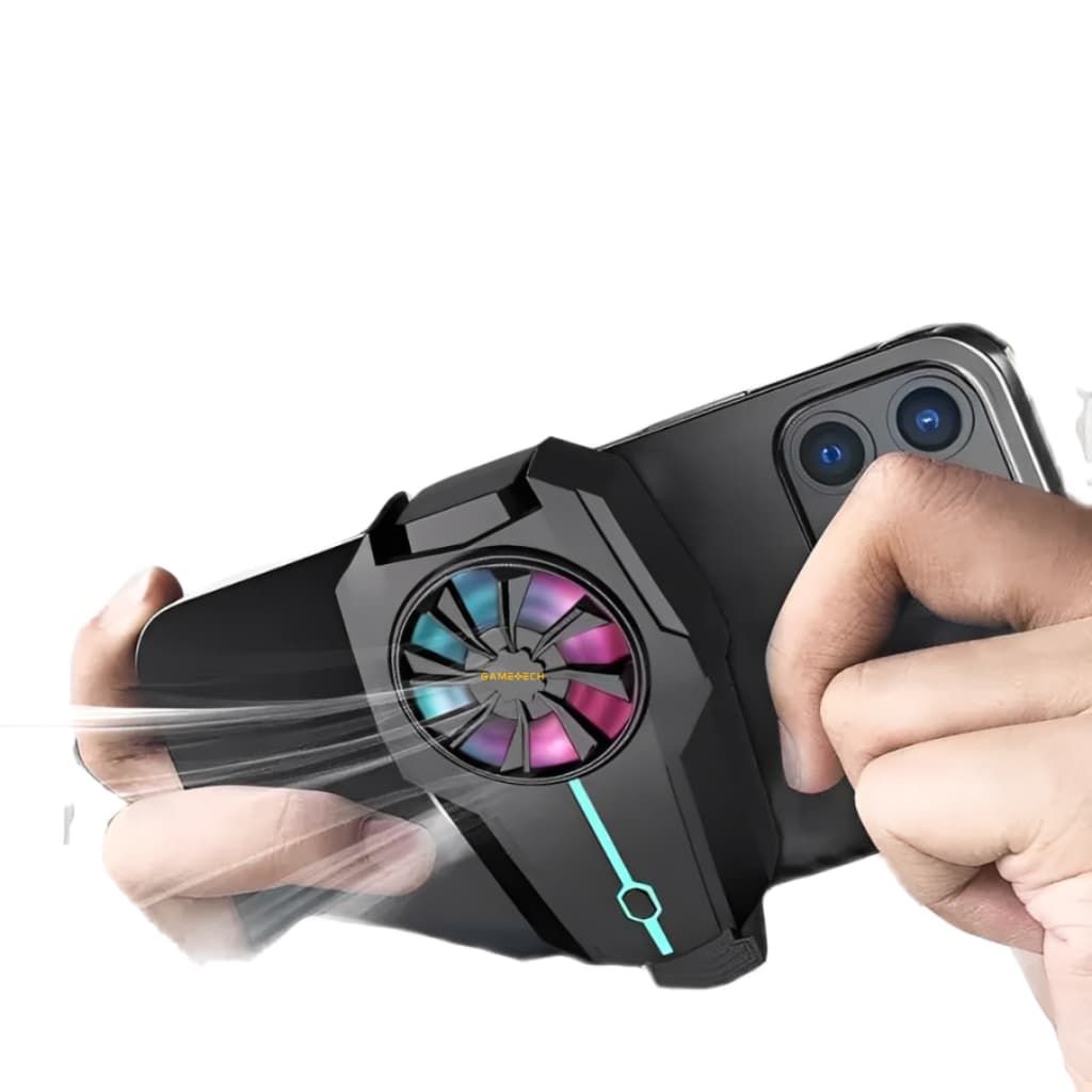 Cooler De Celular Gamer RGB Com Bateria 3h e Regulagem De Velocidade