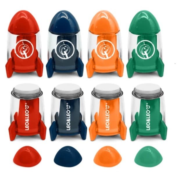 APONTADOR FOGUETE COM DEPOSITO DINO SPACE - 1 Unidade LEO&LEO