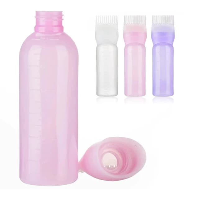 Frasco Pente Aplicador De Tinta De Cabelo, Óleo Capilar, Hidratantes - Com Pente Aplicador