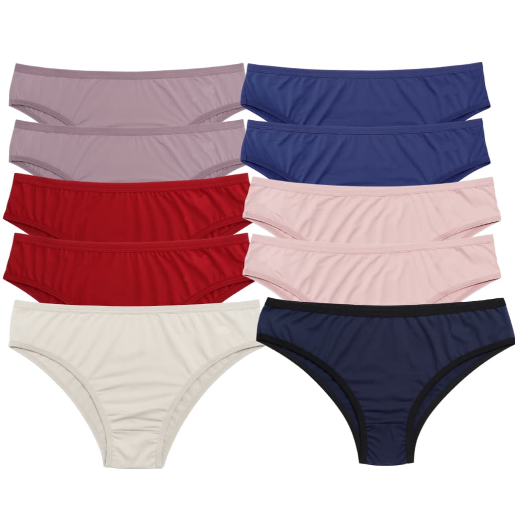 Kit 10 Calcinhas Tanga Microfibra Lisa Básica Conforto Feminina