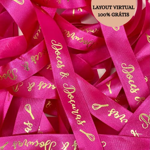 Fita De Cetim 22 mm 100Metros Personalizada com seu logo