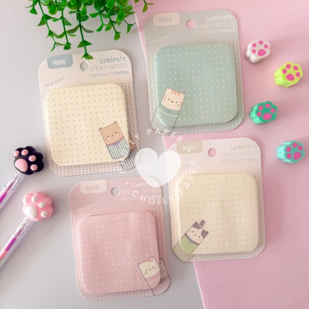 Bloco de Notas Adesivas Post it Fofo Gatinho