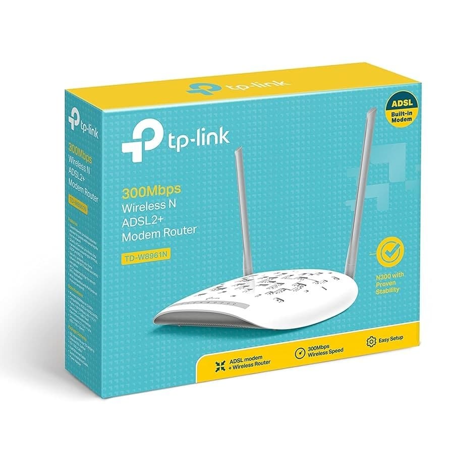Modem Roteador Wireless N ADSL2+ de 300Mbps TD-W8961N V4.0 Novo Caixa