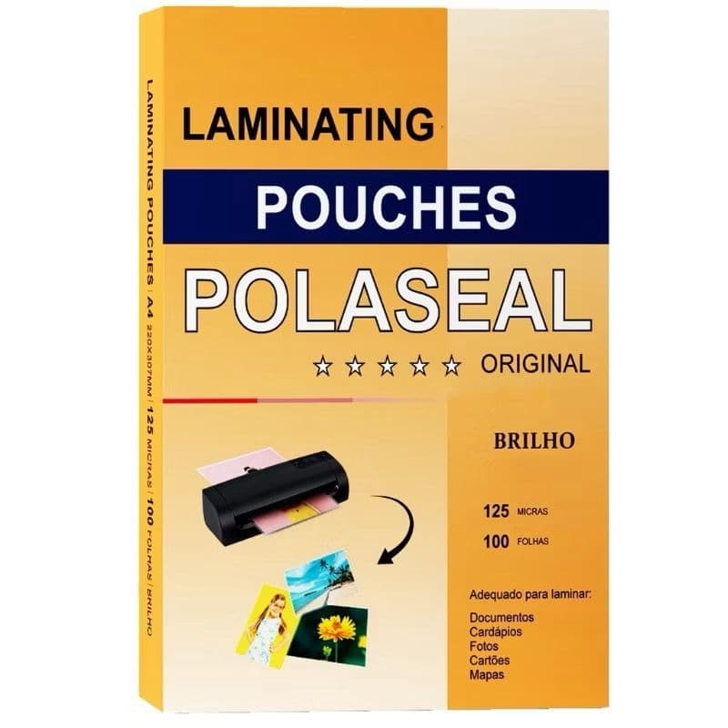 Polaseal Plastico Para Plastificacão 100/50 ou 20 Folhas A4 Com Brilho
