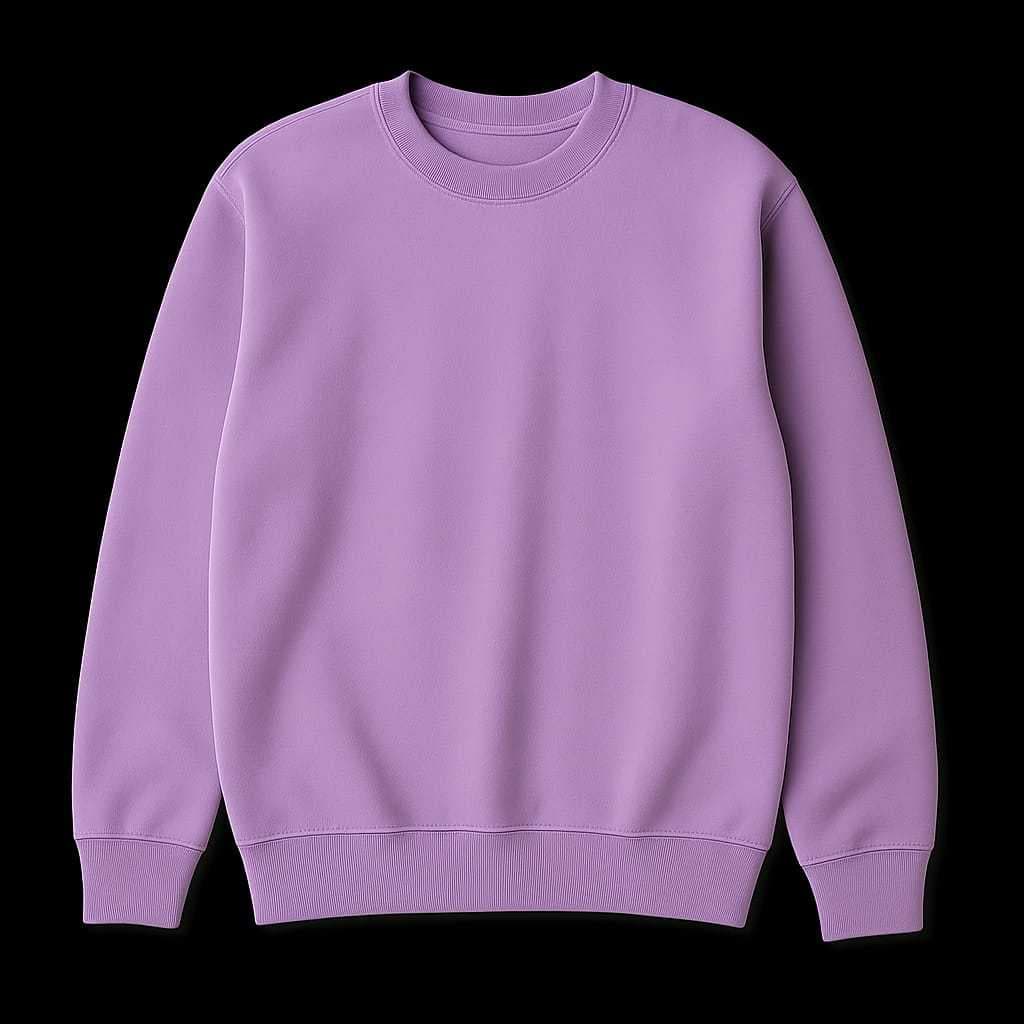 Moletom Unissex Gola Careca Flanelado LILÁS – Blusa de Frio Masculino e Feminino Inverno