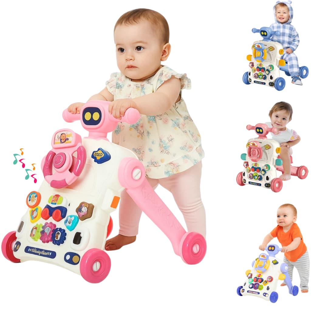 Andador Triciclo Infantil 5 em 1 para Bebê com Luz Som e Atividades – Castela