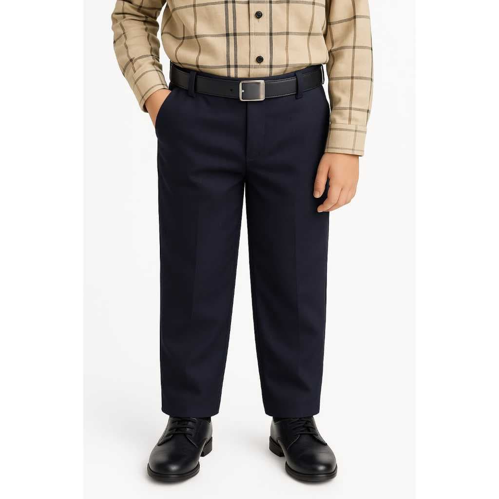 Calça Social Infantil Menino Oxford + Cinto Brinde  - Do 2 ao 14- Preto e Azul Marinho