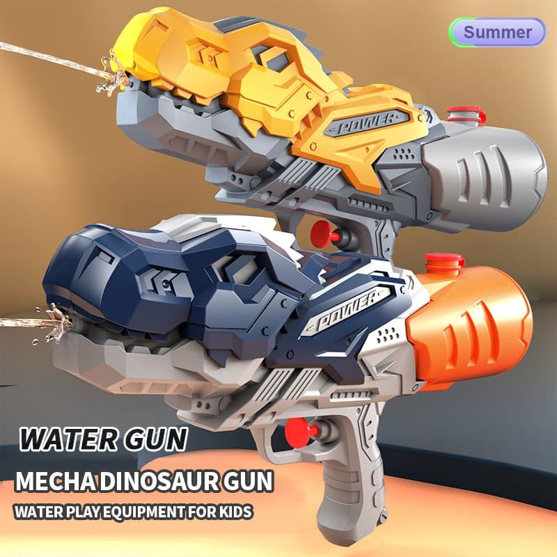 Brinquedo Pistola de Água Dinossauro Mecha - Jato forte 1 botão - Pura Diversão 🦕