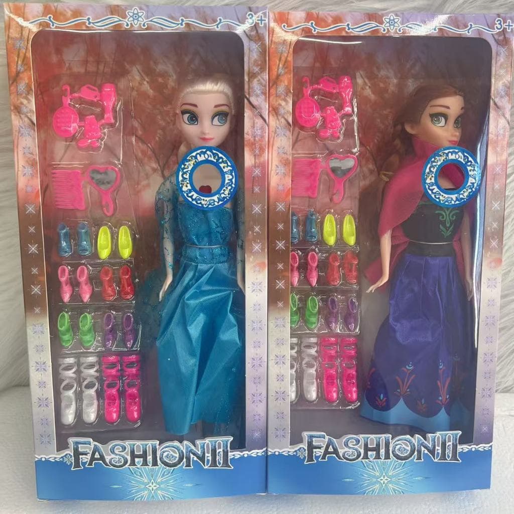 Boneca Frozen  Elsa e Anna Musical Articulada 30cm Infantil com acessórios
