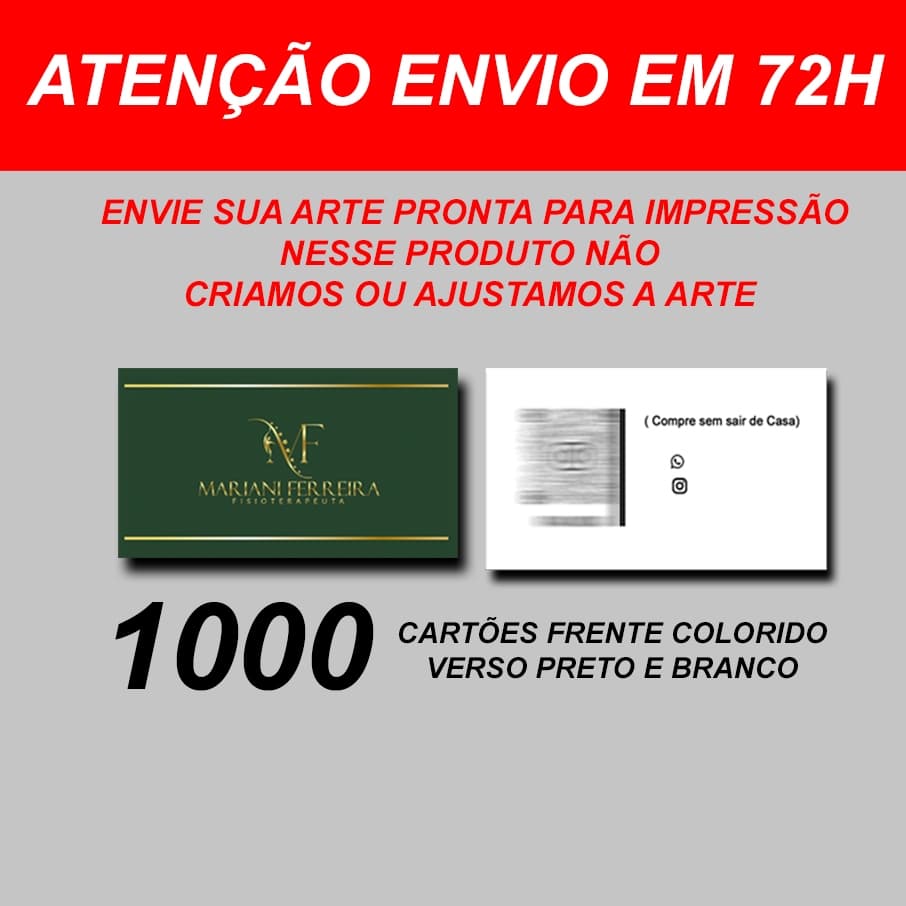 Cartão de Visitas 1000 und ((( ENVIE SUA ARTE )))