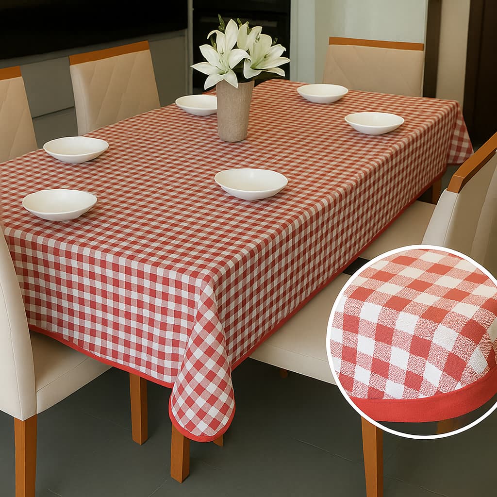 Toalha de Mesa Xadrez 4 - 6 - 8 - 10 - 12 Lugares Retangular Decoração