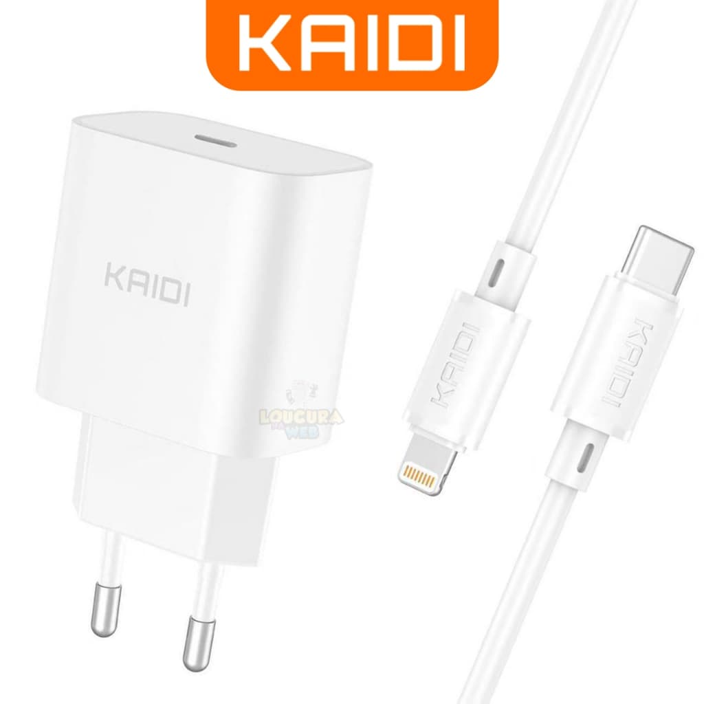 Carregador Usb-c 20w Original Kaidi Para iPhone XR 11 12 13