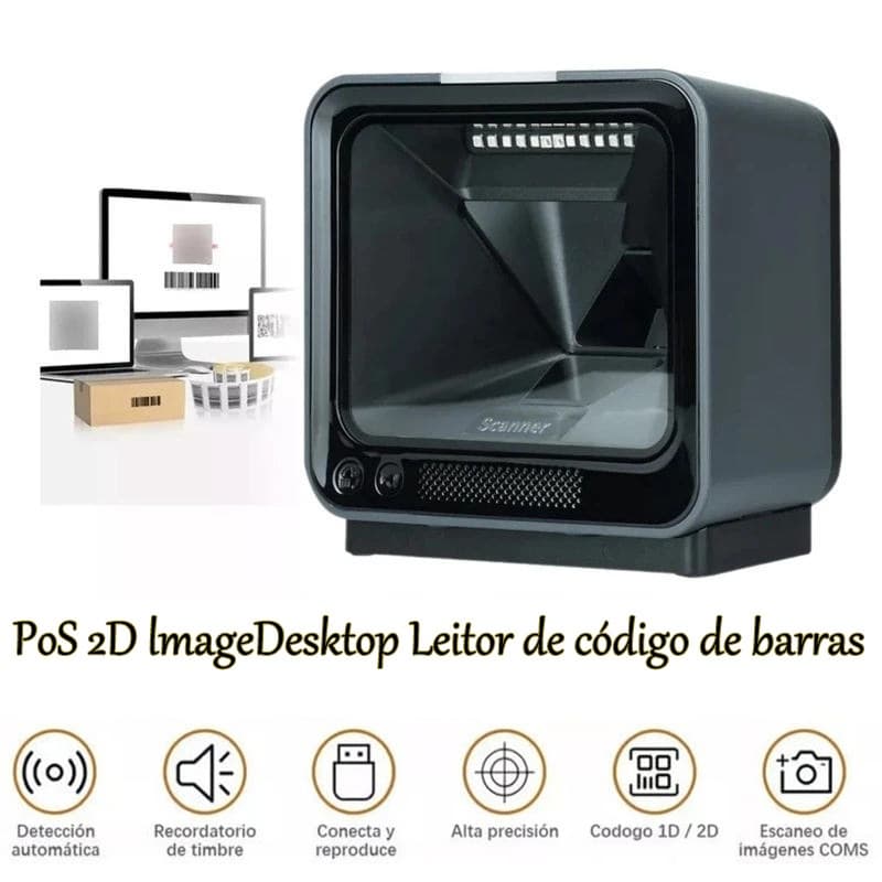 Leitor Scanner de código de barras 1d e 2d Qr Code Fixo Pdv Mesa Interface USB Alta Velocidade
