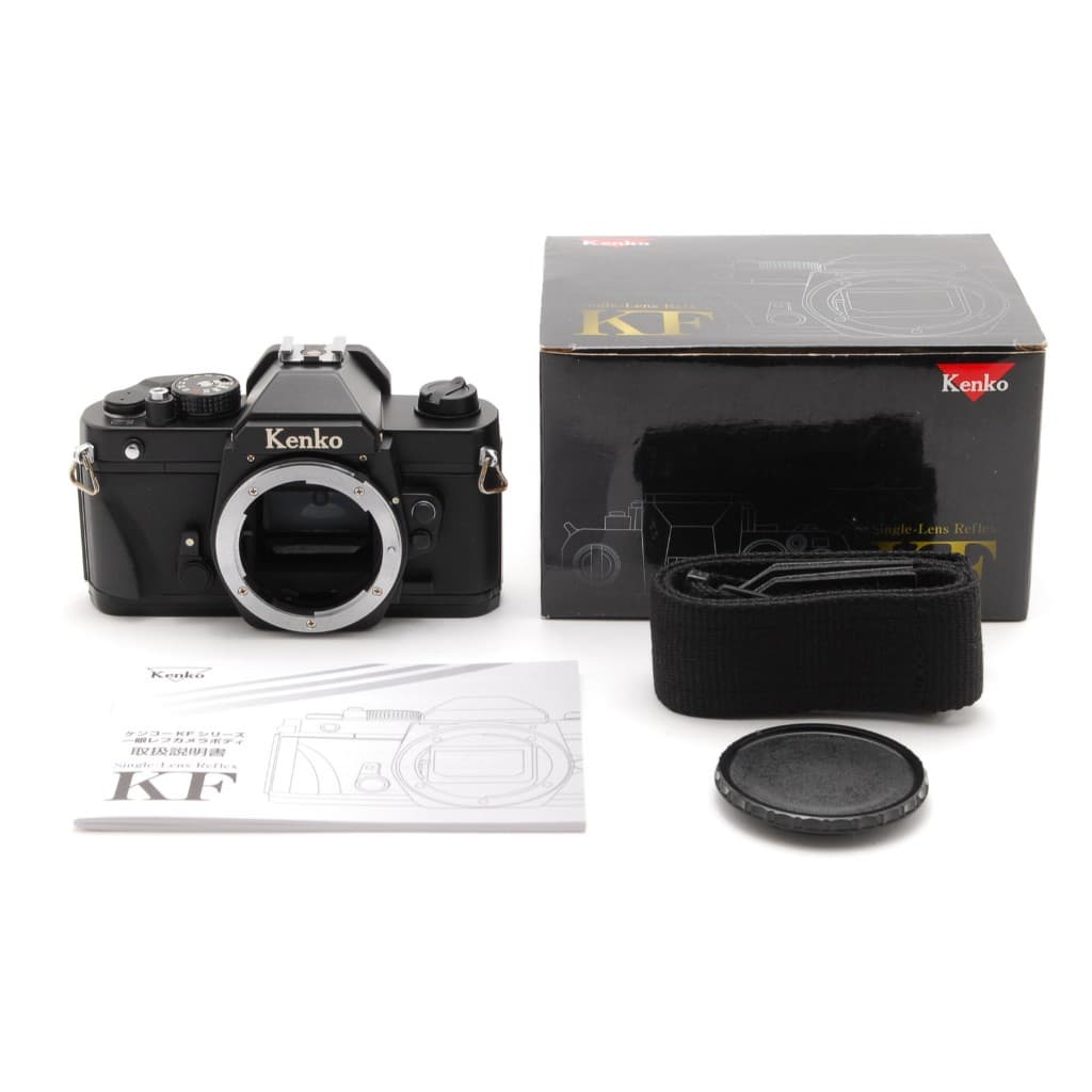 Câmera SLR Nikon Kenko KF-1N F Mount 35mm, rara e impecável, caixa, manual, tampa do corpo, alça