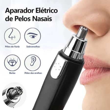 Aparador Removedor de Pelos Elétrico/Portátil para Nariz/Orelha/Rosto / Depilador Facial-Techo Pro