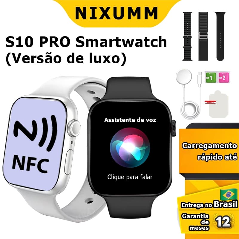 2025 Novo Relógio Smartwatch HW10 PRO4 3 Tela Amoled,Chat Gpt,NFC,Assistente de voz,IP67 à prova d'água