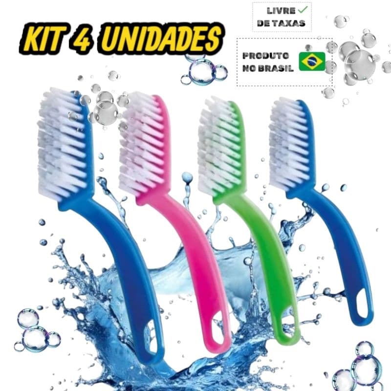 kit 4 escovas multiuso de limpeza em geral casa e automotiva