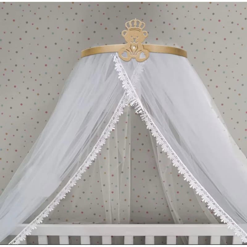 Dossel Dorcel Dourado Com Urso Com Mosquieiro