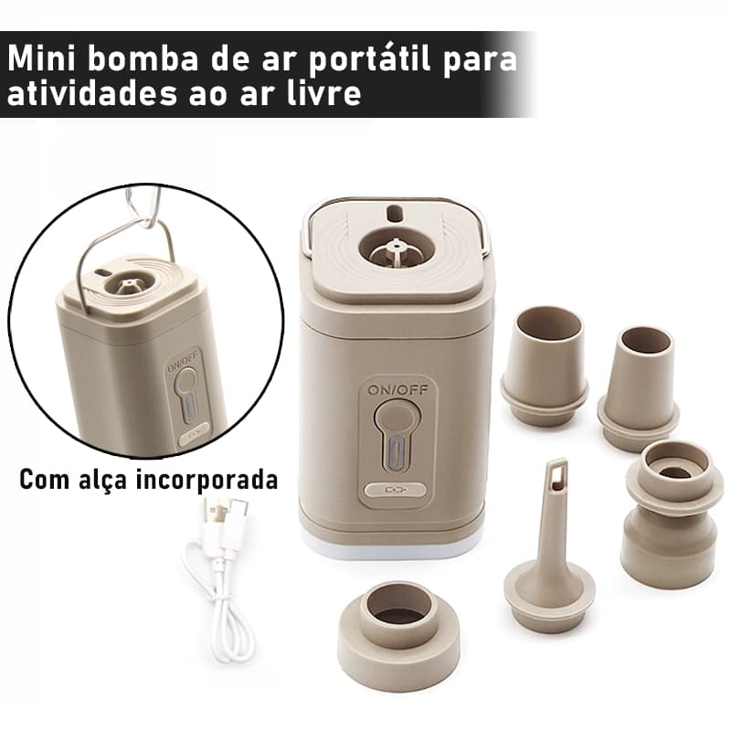 Bomba Elétrica Pneumática Para Secar E Encher Colchão Boias Piscinas Infláveis Portátil