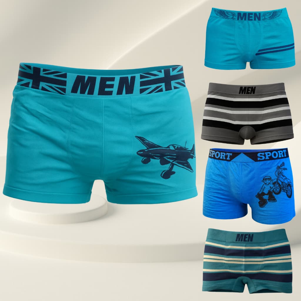 Kit com 5/10 Cuecas Box Boxer Microfibra Infantil Juvenil MEN Boy Criança Bebê Masculino Tam 02 a 16 Anos
