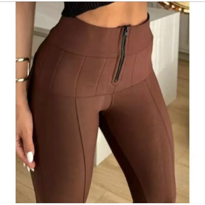 Calça efeito lipo con cinta modeladora cintura alta