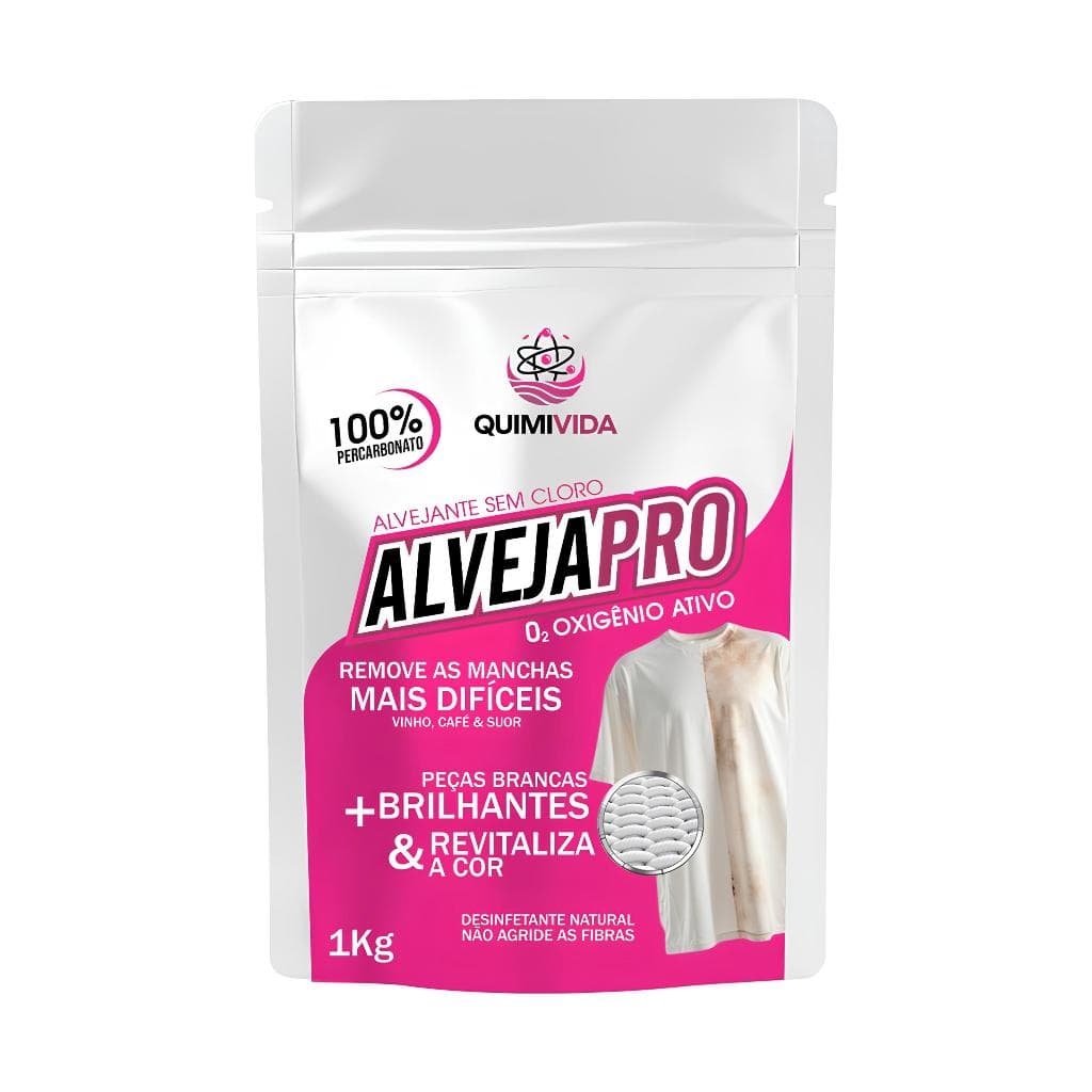 ALVEJA PRO ALVEJANTE SEM CLORO PARA ROUPAS BRANCAS E COLORIDAS TIRA MANCHAS E CLAREADOR 1-3KG