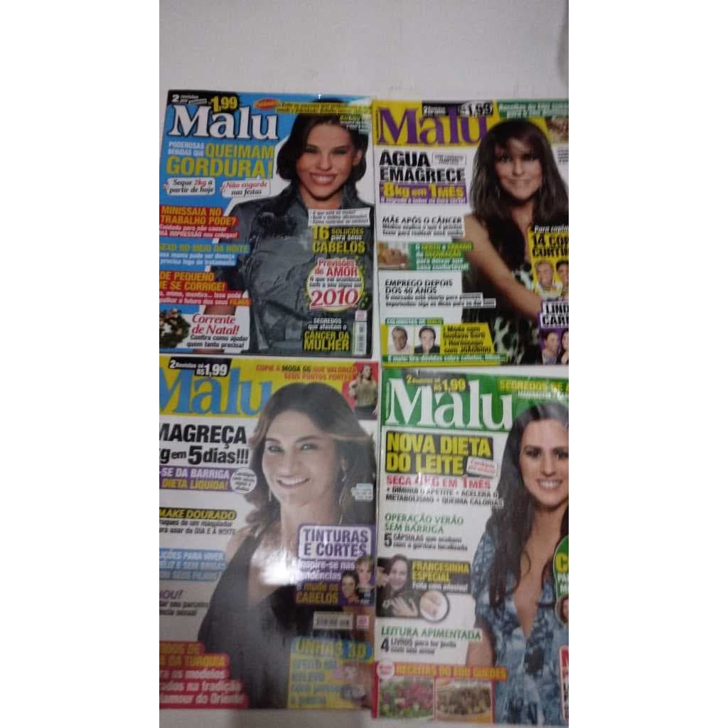 kIT 4 Revistas Femanina Malu Moda Saúde ETC,/ Ler Descrição