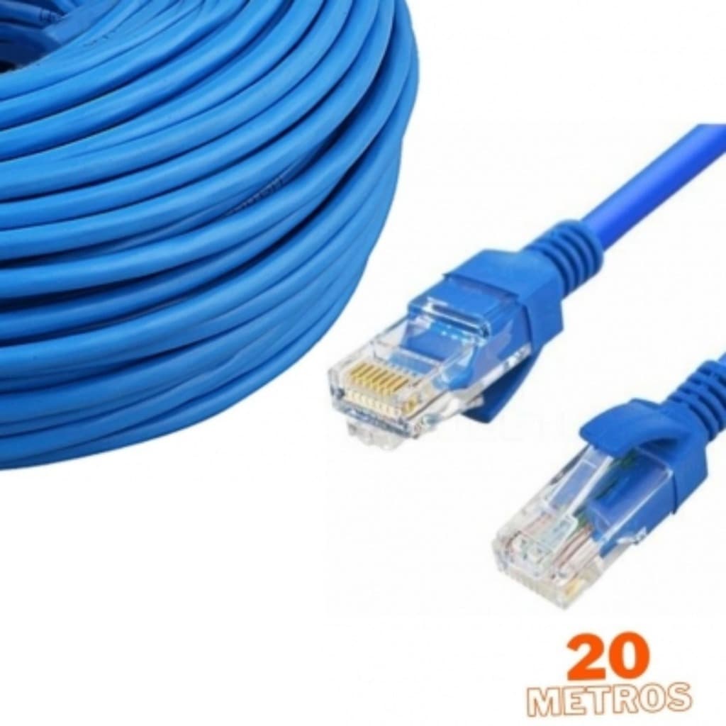 Cabo de Rede Ethernet 15m 20 m Cabo RJ45 para Internet de Alta Velocidade Conexão Rápida e Estável Ideal para Computador