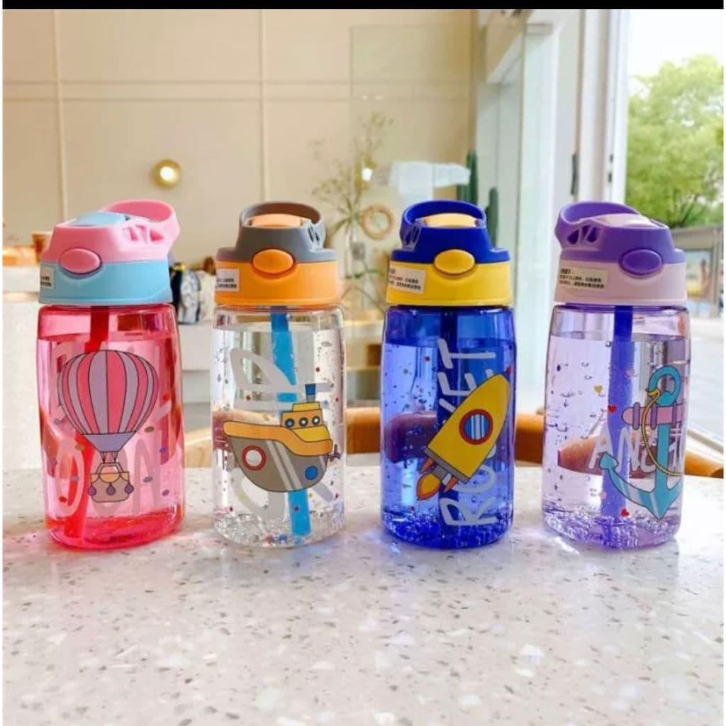 Garrafa Squeeze Infantil Com Canudo Flip