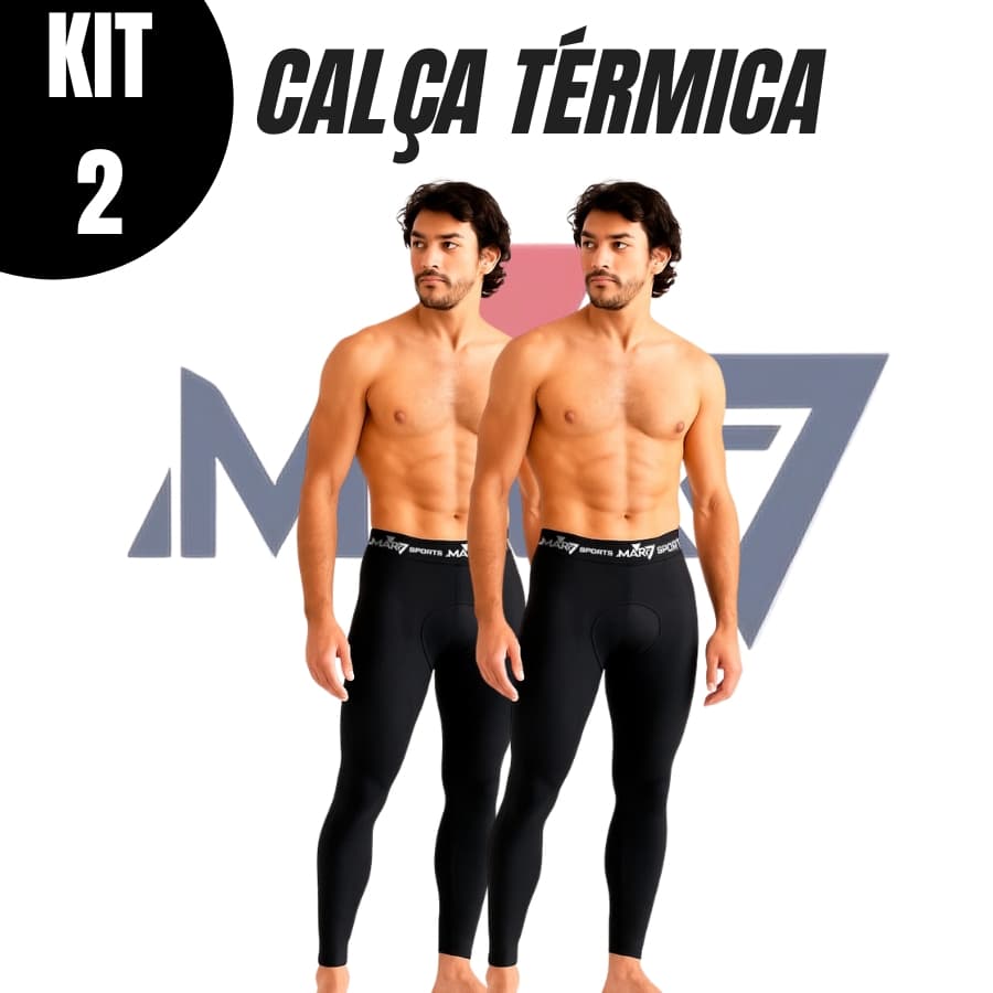 Calça Térmica NOLASCO KIT 02 Segunda Pele Esportivo Masculino Microfibra Proteção Solar UV