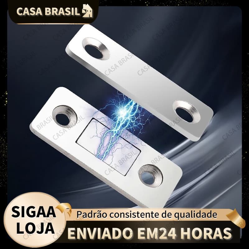 KIT 2 Fecho Magnético Para Armário Guarda Roupa Imã Forte Neodímio